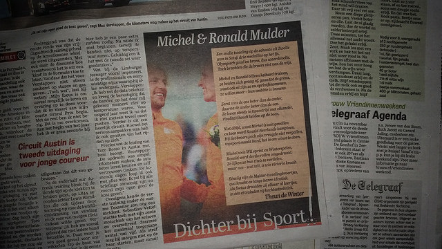Mulder tweelingbroertjes in Dichter bij Sport! De Telegraaf 1 november 2014