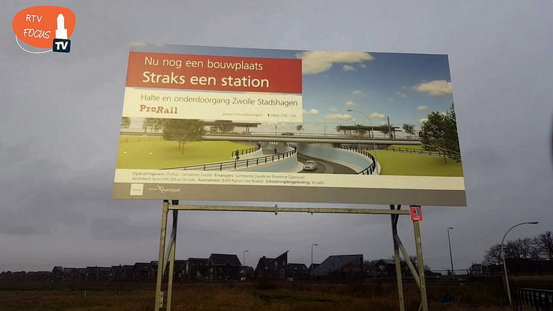 Station Stadshagen bouwbord